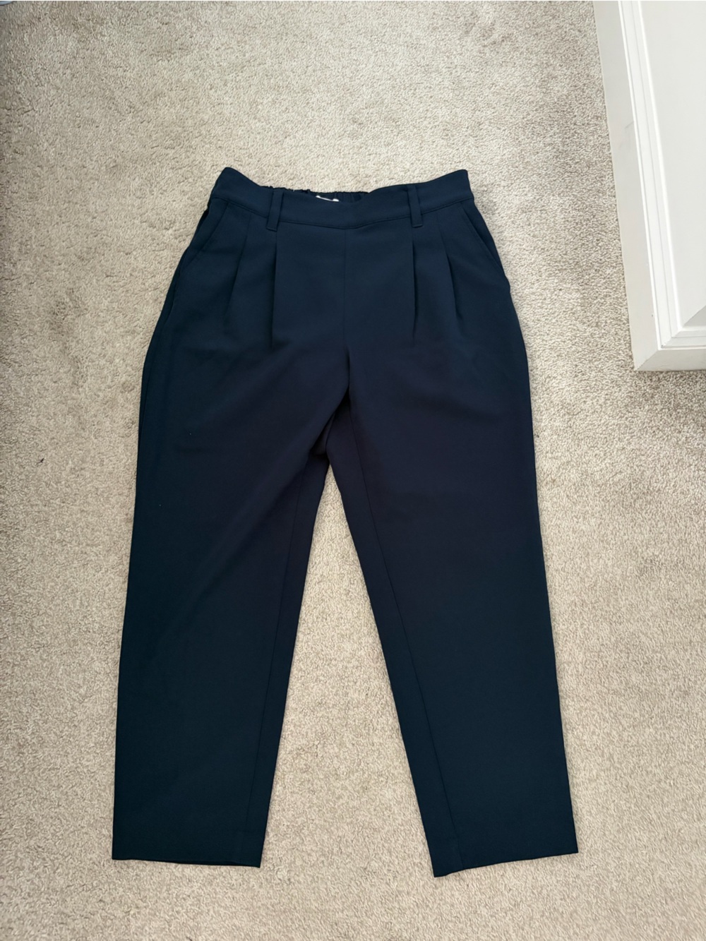 LOFT Navy High Rise Tapered Pants